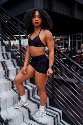 Summer Bloom Sports Bra - Black